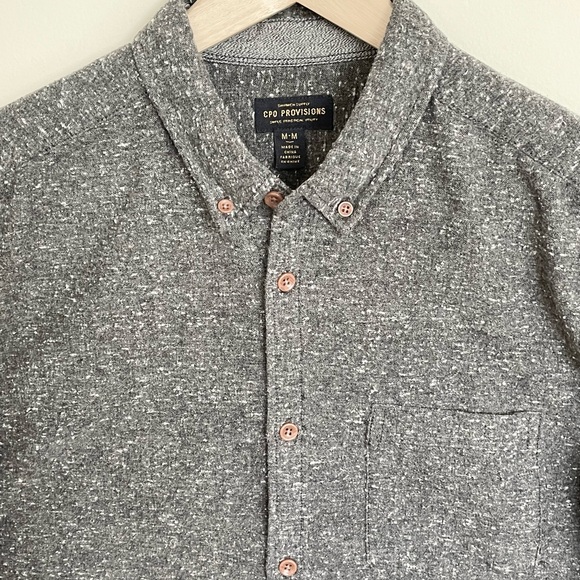 CPO Provisions Acrylic Blend Gray Button Down Shirt Men’s Medium - Picture 4 of 11